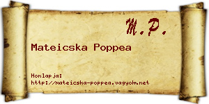 Mateicska Poppea névjegykártya